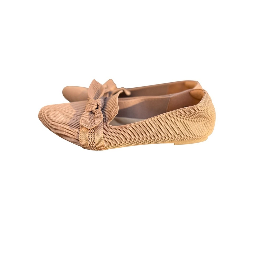 Seychelles Sable Bow Knit Pointed Toe Loafer Women 7.5W Tan Memory Foam